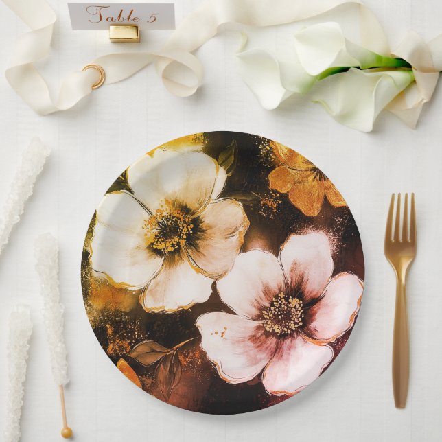 Blumenplatte Hochzeit/Dusche Pappteller (Hochzeit)