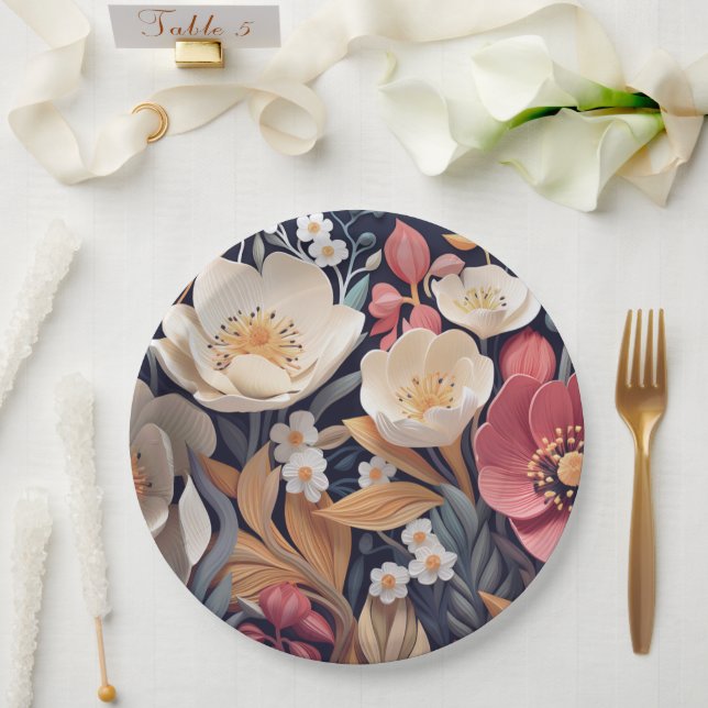 Blumenplatte Hochzeit/Dusche Pappteller (Hochzeit)