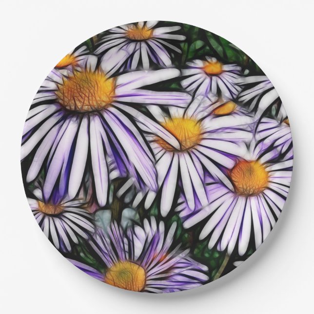 Blumenplatte Hochzeit/Dusche Pappteller (Vorderseite)