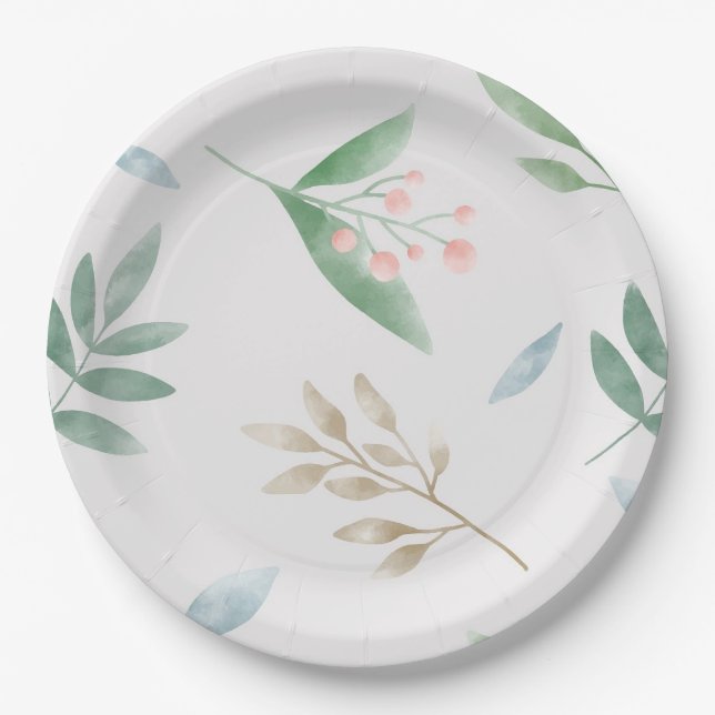 Blumenplatte Hochzeit/Dusche Pappteller (Vorderseite)