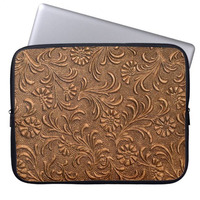 Blumenplatte, Kupferprägung Laptopschutzhülle (Vorderseite)