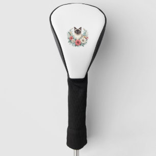 Blumenportrait der siamesischen Katze Golf Headcover