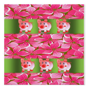 Blumenposter Schwein Poster