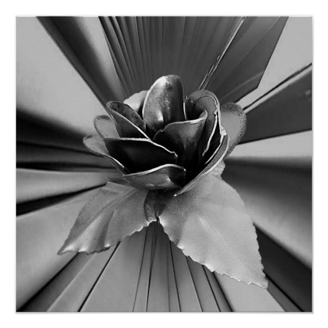 Blumenposter Silber Poster (Vorderseite)