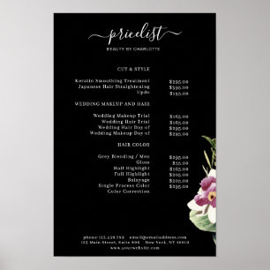 Blumenpreisliste Poster