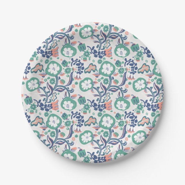 Blumenprint Pappteller (Vorderseite)