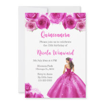 BlumenPrinzessin in Hot Pink Dress Quinceanera
