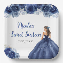 BlumenPrinzessin in Navy Blue Dress 16 . Geburtsta