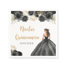 BlumenPrinzessin in Schwarz-Kleid Quinceanera