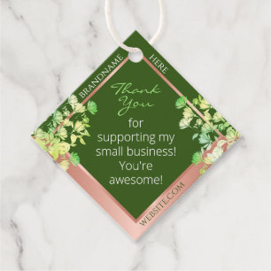 Blumenprodukte liefern Waldgrün und Rose Gold Geschenkanhänger