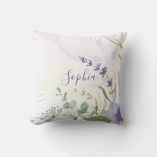 Blumenprovence Lavander Throw Kissen (Vorderseite)