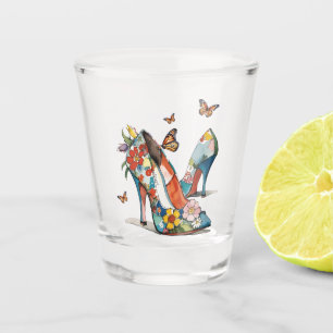 Blumenpumpen mit hohem Absatz Butterfett Schnapsglas