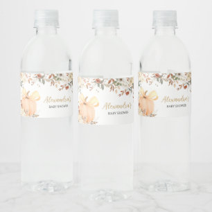 Blumenpumpenfallen in Liebe Babydusche Wasserflaschenetikett