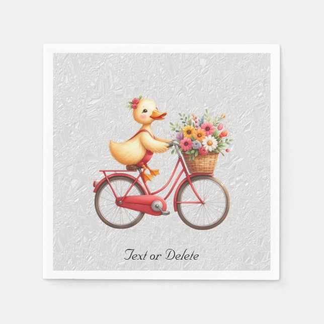 Blumenradfahrrad-Enten-Servietten Serviette (Vorderseite)