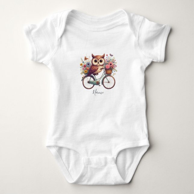 Blumenradfahrzeug Baby Bodysuit Strampler (Vorderseite)