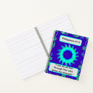 Blumenradianz: Philippinen 4:13 Sky Blue und Sun Notizbuch