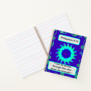 Blumenradianz: Philippinen 4:13 Sky Blue und Sun Notizbuch
