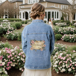 Blumenrahmen Bridesmaid Denim Jacket Jeansjacke