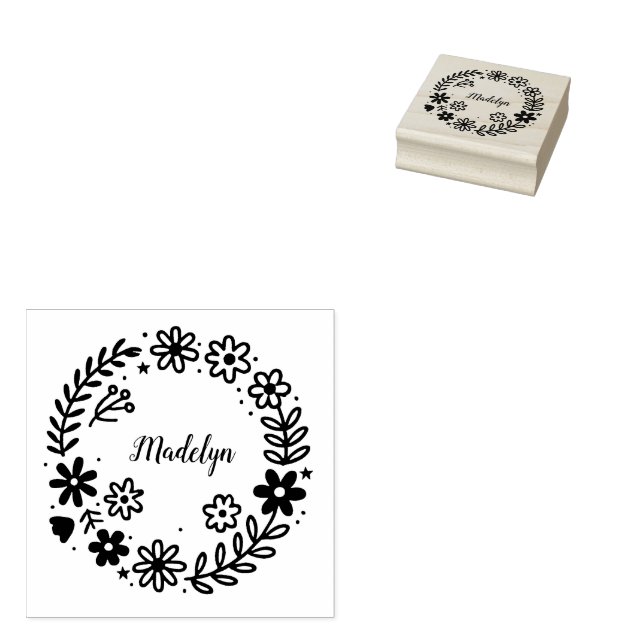 Blumenrahmen-Briefmarke Gummistempel (Stempel)