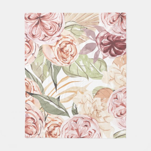 Blumenrahmen Fleecedecke (Vorderseite)