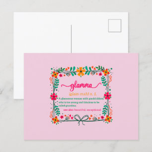 Blumenrahmen Glamma Oma Großmutter Definition Postkarte