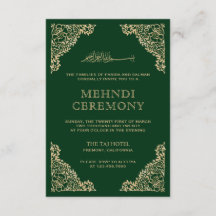Blumenrahmen Grün und Gold islamischen Mehndi