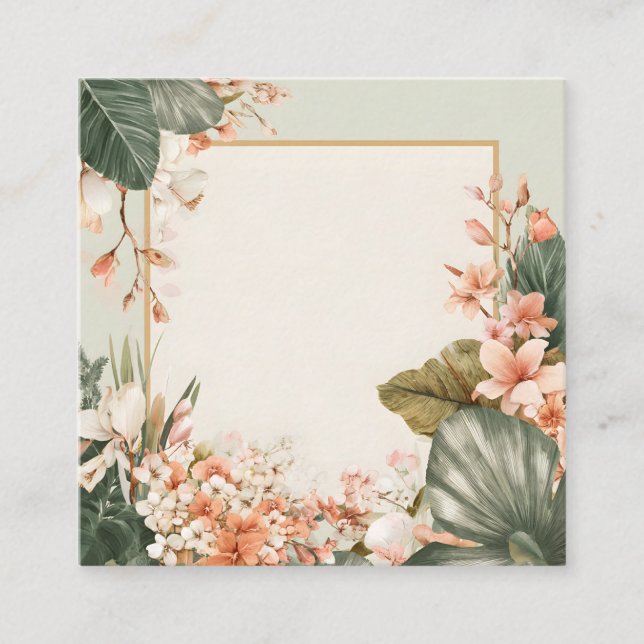 Blumenrahmen-Grußkarte Begleitkarte (Vorderseite)
