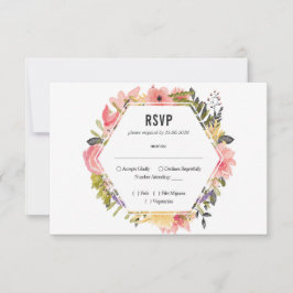 Blumenrahmen Hochzeit RSVP Karte