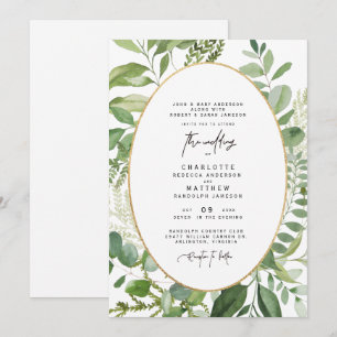 Blumenrahmen-Hochzeitseinladung für beide Elternpa Einladung