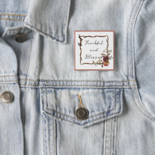 Blumenrahmen im Herbst mit Text Button