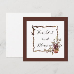 Blumenrahmen im Herbst mit Text Feiertagskarte