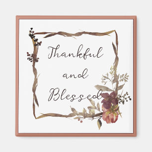 Blumenrahmen im Herbst mit Text Magnet