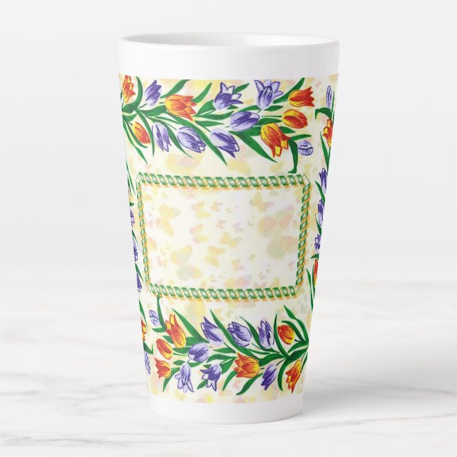Blumenrahmen Milchtasse (Vorderseite)