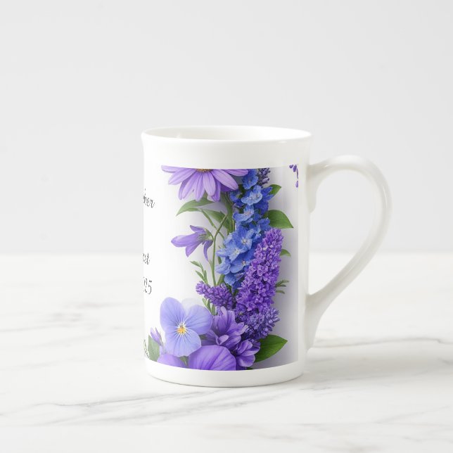Blumenrahmen mit bunten Blume Prozellantasse (Rechts)