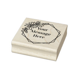 Blumenrahmen mit Ihrer Botschaft Gummistempel