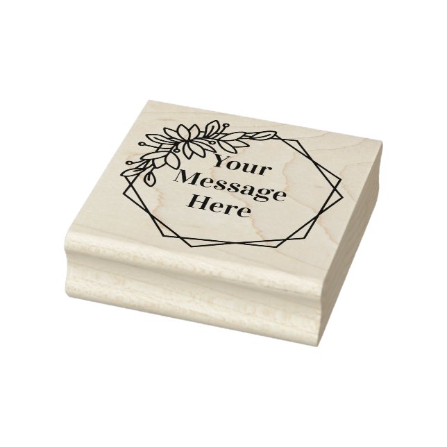 Blumenrahmen mit Ihrer Botschaft Gummistempel (Stempel)