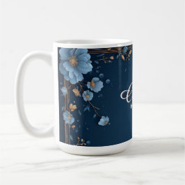 Blumenrahmen mit individuellem Namen Kaffeetasse