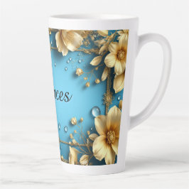 Blumenrahmen mit individuellem Namen Milchtasse