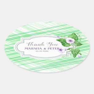 Blumenrahmen Ovaler Aufkleber