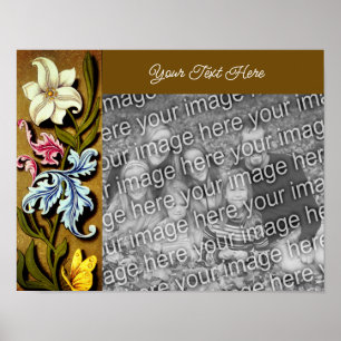 Blumenrahmen Personalisiert hinzufügen Foto hinzuf Poster