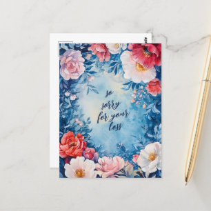 Blumenrahmen SORRY FÜR VERLUSTE CUSTOM Condolences Postkarte