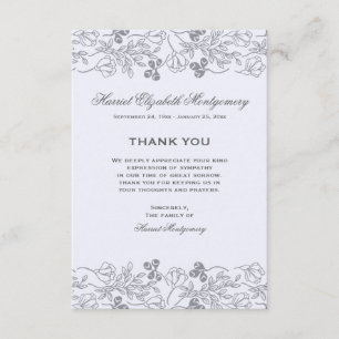 Blumenrand Beileidskarte Einladung