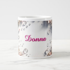 Blumenrand mit individuellem Namen Jumbo-Tasse