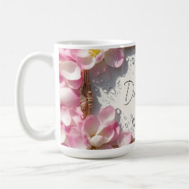 Blumenrand mit individuellem Namen Kaffeetasse