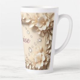 Blumenrand mit individuellem Namen Milchtasse