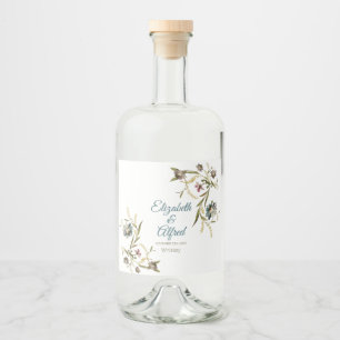 Blumenranken-Flüssigkeitsflaschenetikett Alkoholflaschenetikett