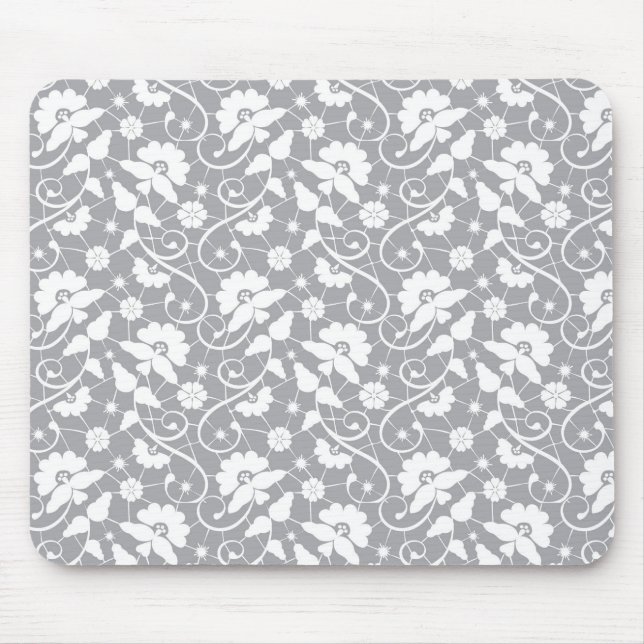 Blumenranken-Spitzenmuster Mousepad (Vorne)