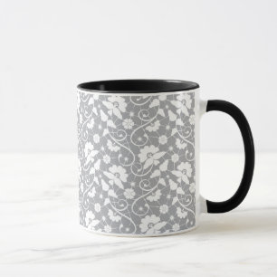 Blumenranken-Spitzenmuster Tasse