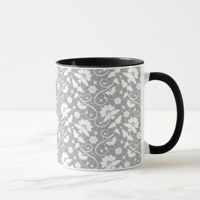 Blumenranken-Spitzenmuster Tasse (Rechts)