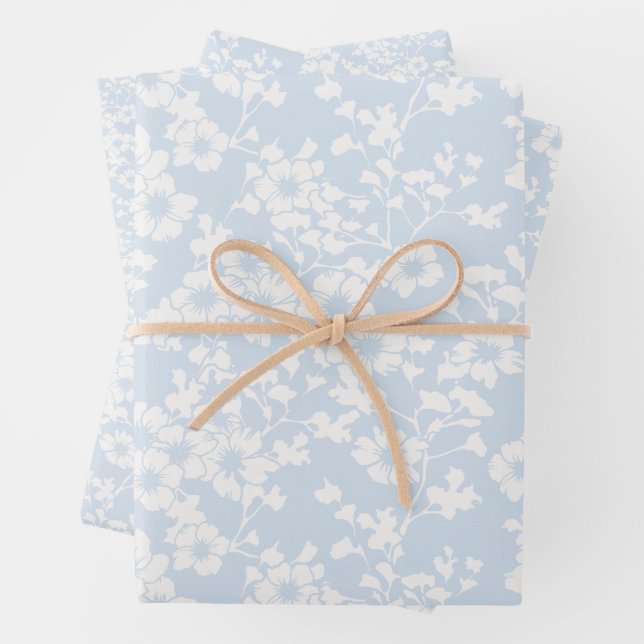 Blumenrankgitter - Pulverblau Geschenkpapier Set (Beispiel)